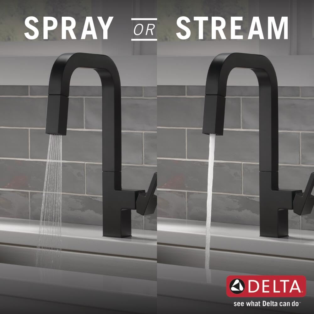 Delta Faucet Junction Matte Black Kitchen Faucet Black, Kitchen Faucets With Pull Down Sprayer, Kitchen Sink Faucet, Faucet For